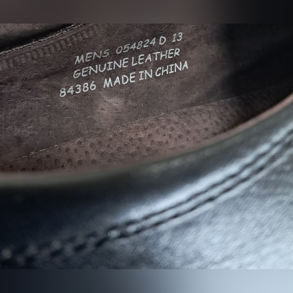 Asher Green Black Leather Oxfords Size 13 - Picture 5 of 14